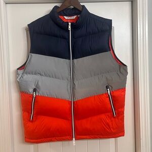 Peter Millar Navy, Gray, and Orange Puffer Vest